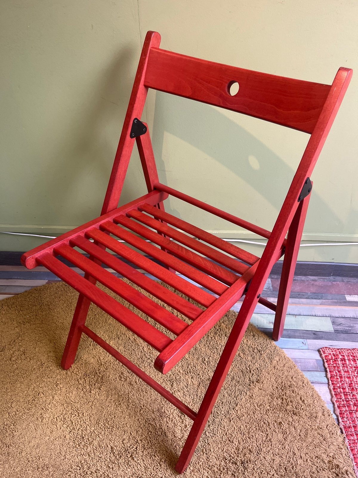 2x IKEA klapstoel rood - Licht gebruikt, Huis en Inrichting, Stoelen, Ophalen, Gebruikt, Rood, Twee