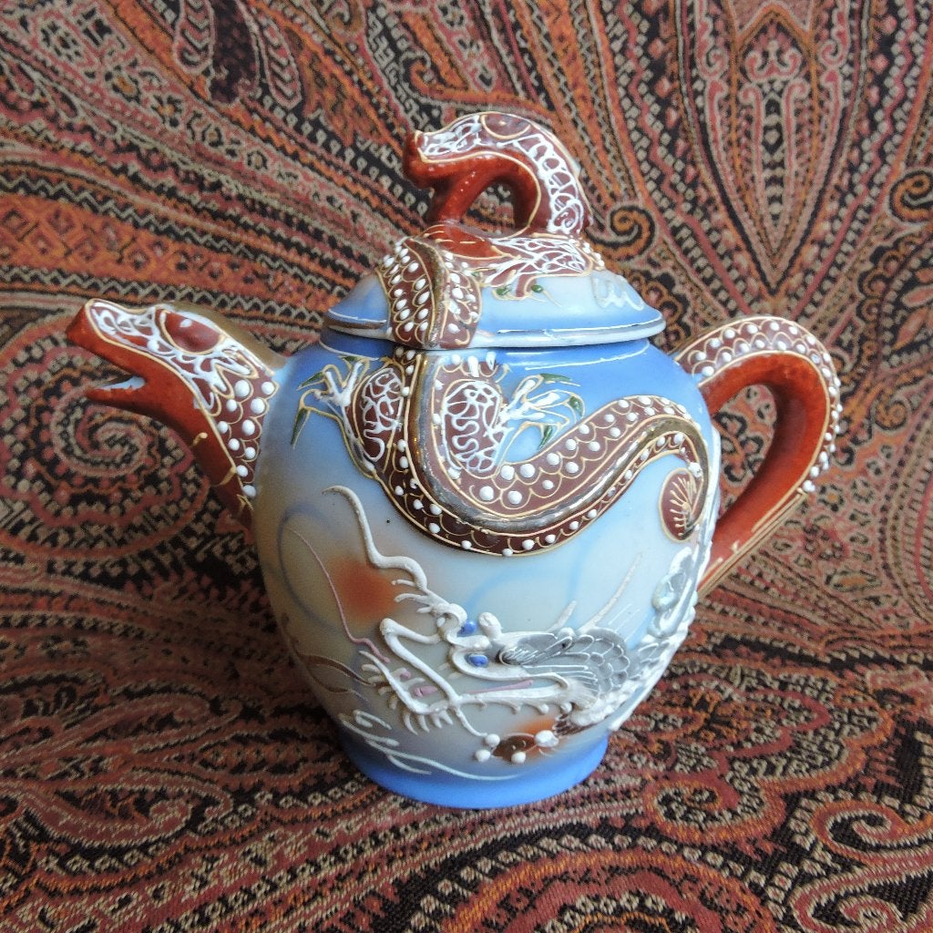 Schattige theepot Japans draak blauw moriage dragonware, Ophalen of Verzenden