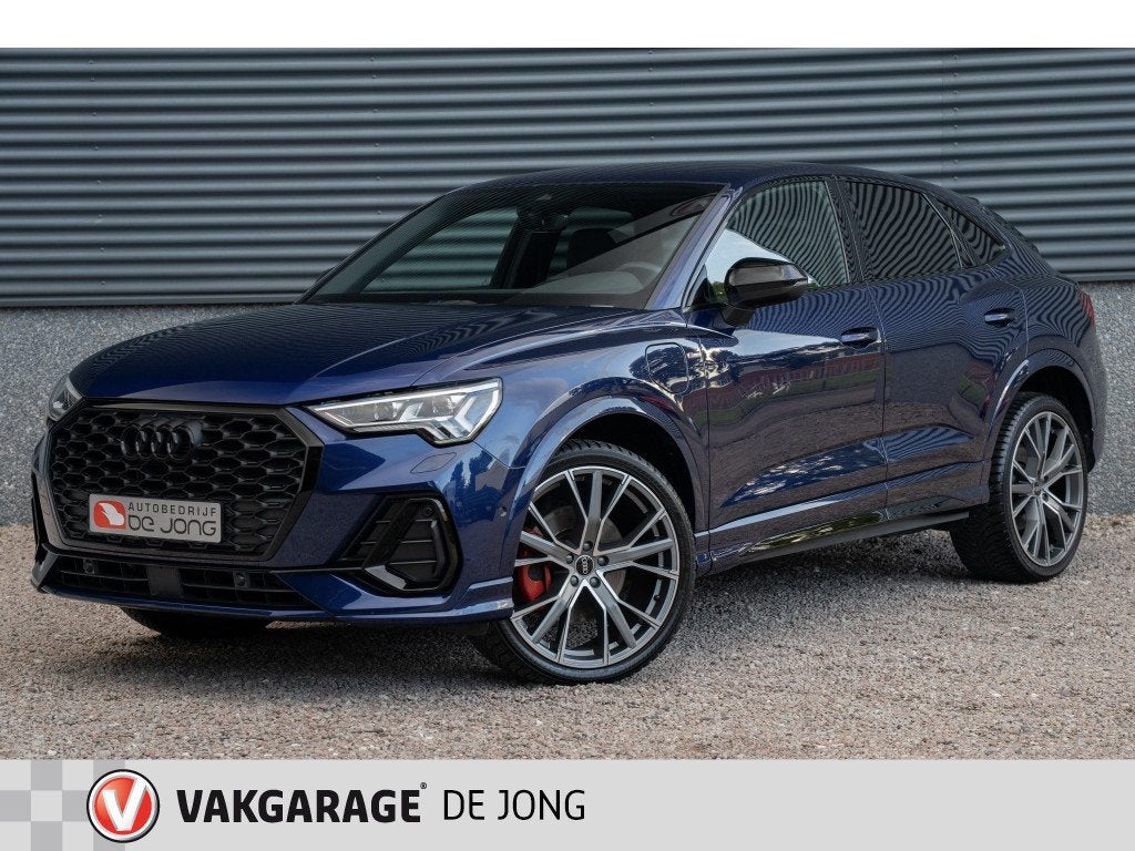 Audi Q3 Sportback 45 TFSIe 245PK 2XS-Line | Trekhaak | Memor, Auto's, Audi, Gebruikt, Blauw, Hybride Elektrisch/Benzine, 13 kWh