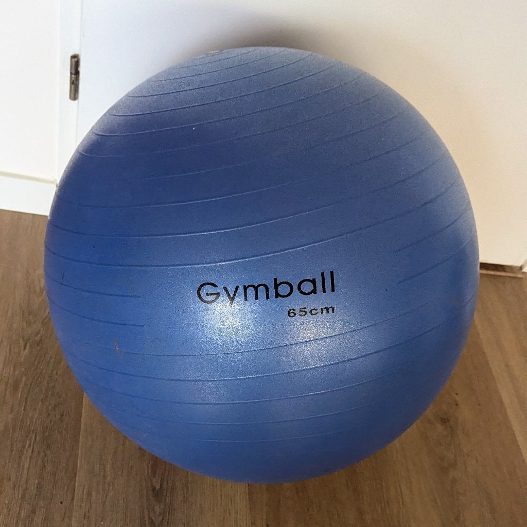 Blauwe Gymbal / Fitnessbal (65 cm) – In goede staat, Sport en Fitness, Fitnessmaterialen, Ophalen, Gebruikt, Fitnessbal