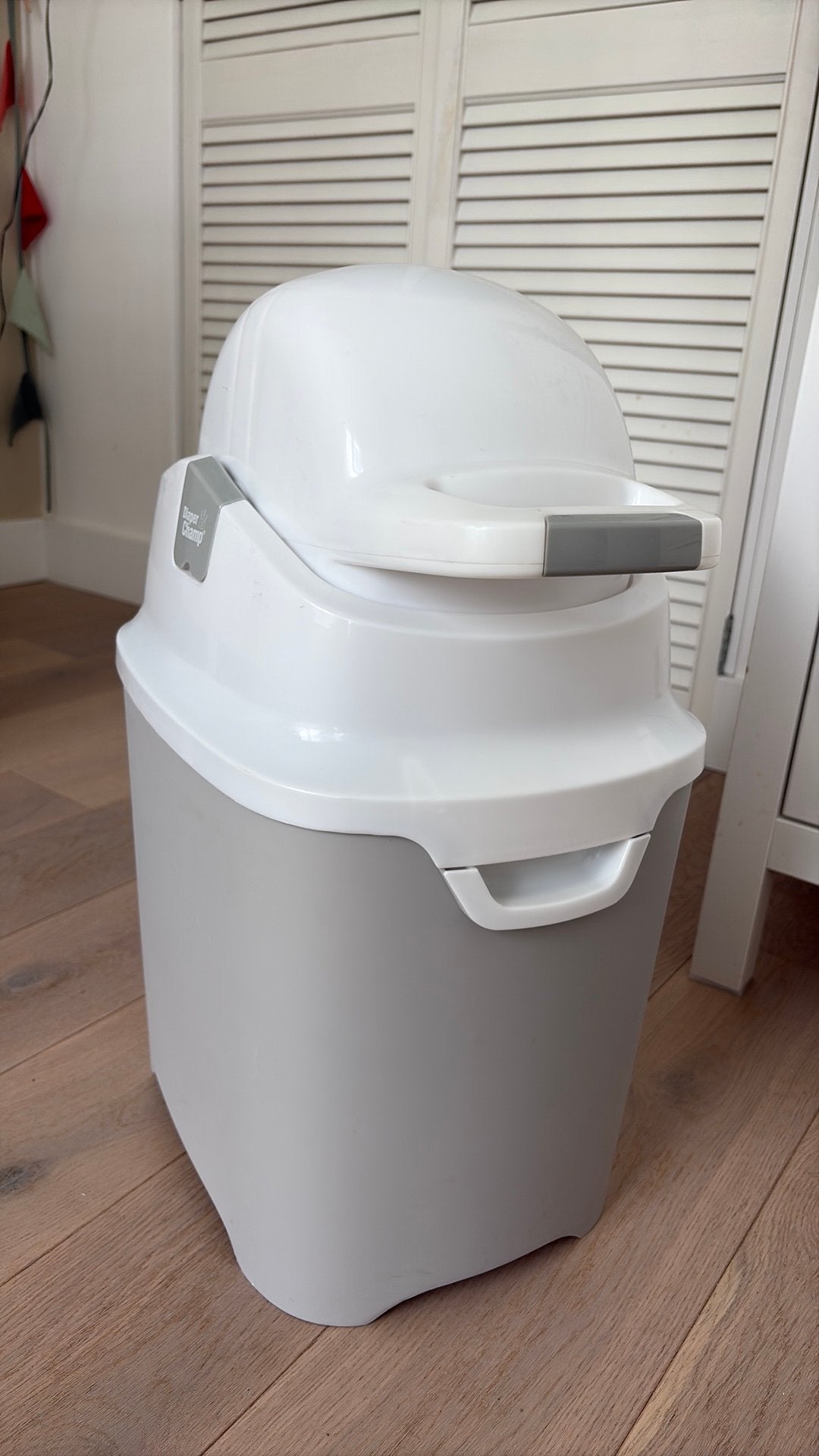 Diaper champ lichtgrijs, Luieremmer, Zo goed als nieuw, Standaard, Ophalen