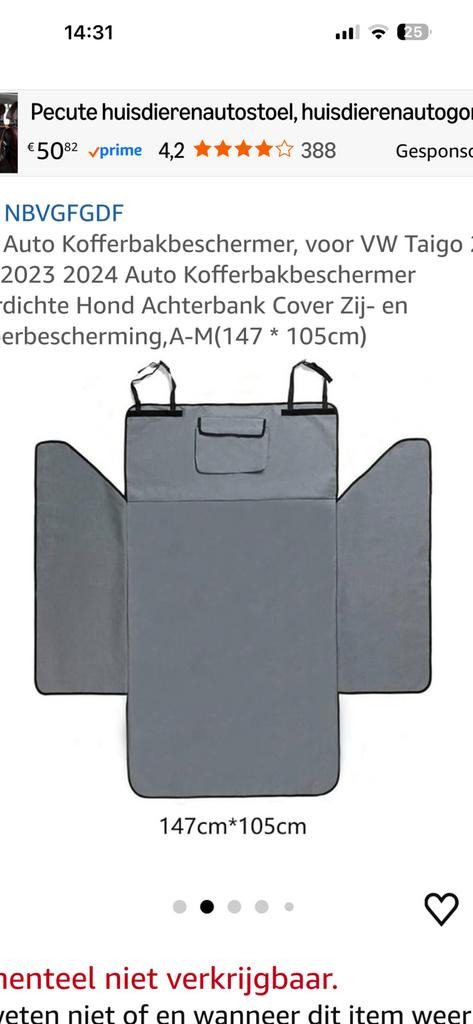 Hond kofferbak beschermer, Ophalen of Verzenden, Zo goed als nieuw