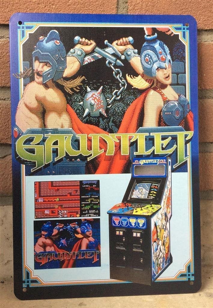 GAUNTLET ATARI Metalen Wandbord Poster Retro Arcade, Verzenden, Nieuw