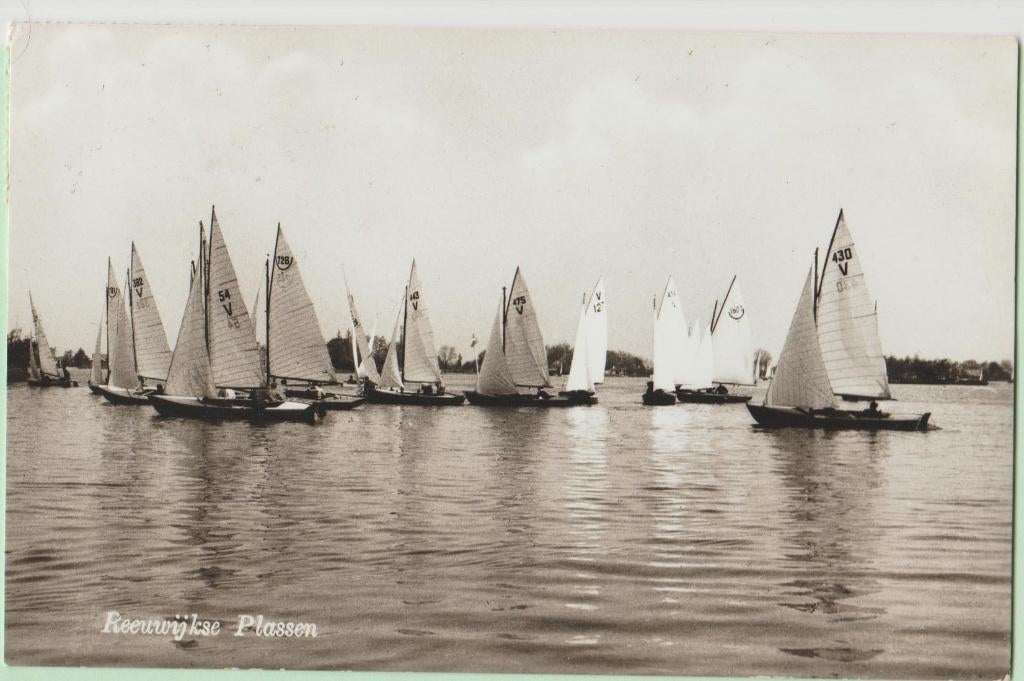 Reeuwijkse plassen 1955 -mooie fotoglanskaart-, Ophalen, 1940 tot 1960, Gelopen, Zuid-Holland