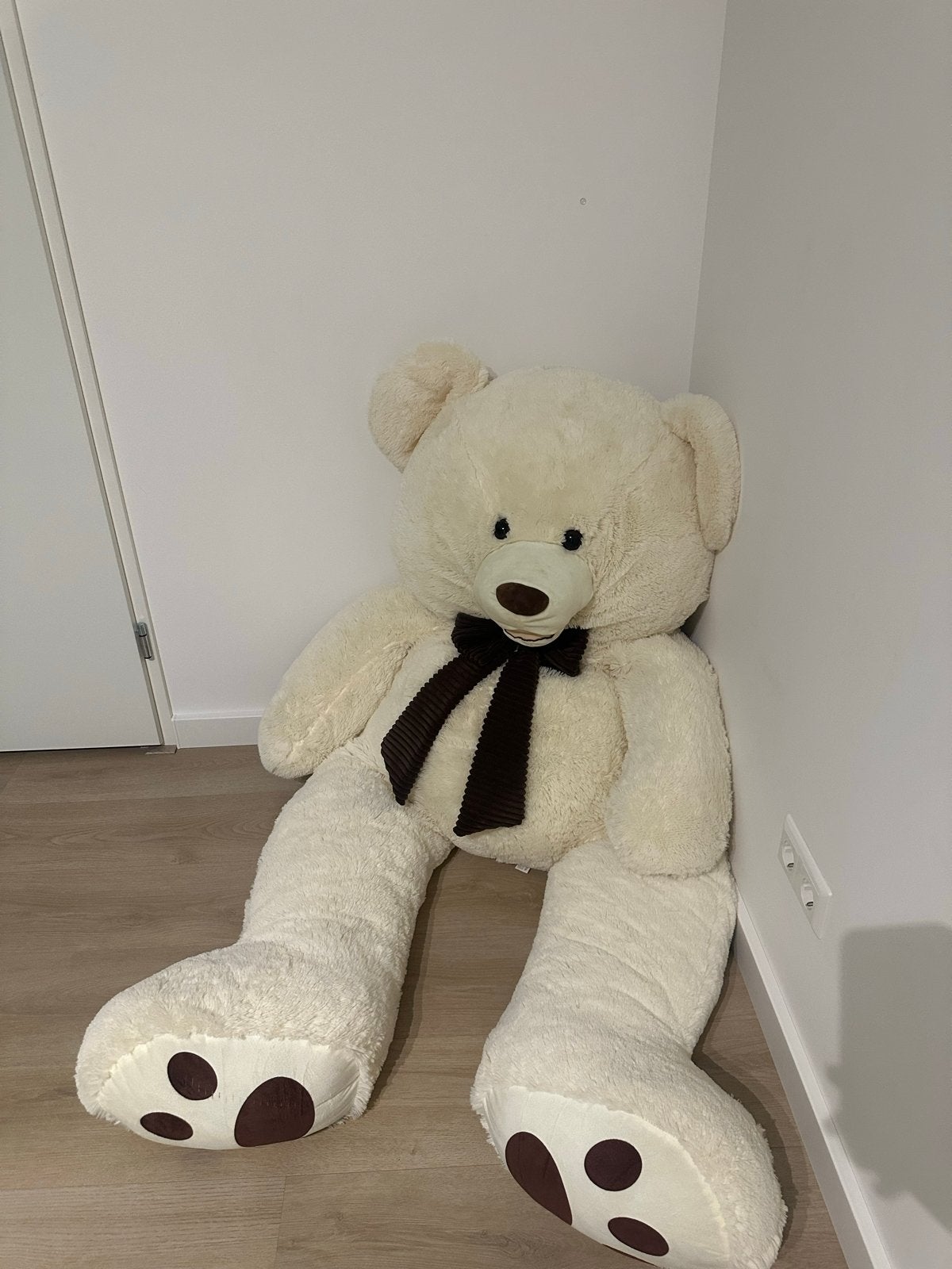 Grote teddybeer - knuffelbeer - pluche beer, Beer, Ophalen of Verzenden, Zo goed als nieuw, Beige