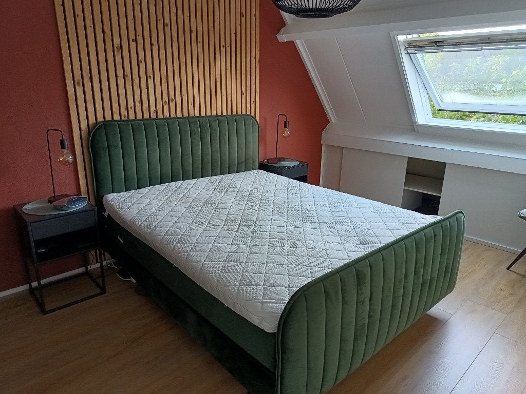 Umix Boxspring Elin / 160x200 cm / velvet groen, Ophalen, Gebruikt, Tweepersoons, 200 cm