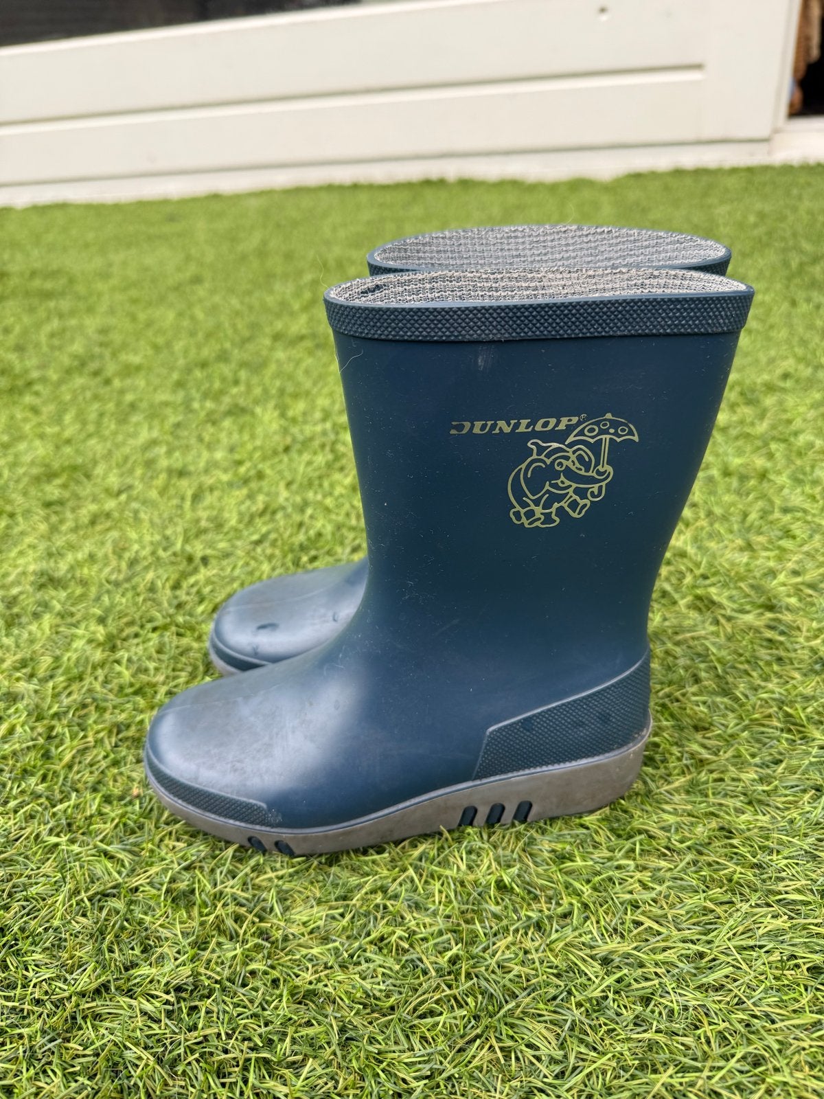 Dunlop regenlaarzen maat 28 blauw, Ophalen, Gebruikt, Jongen of Meisje, Laarzen