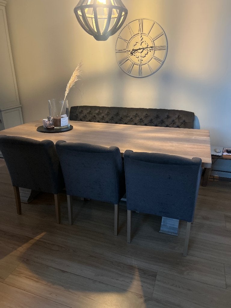 Eettafel Eiken hout robuuste set, Huis en Inrichting, Ophalen, Gebruikt, Eikenhout, 200 cm of meer