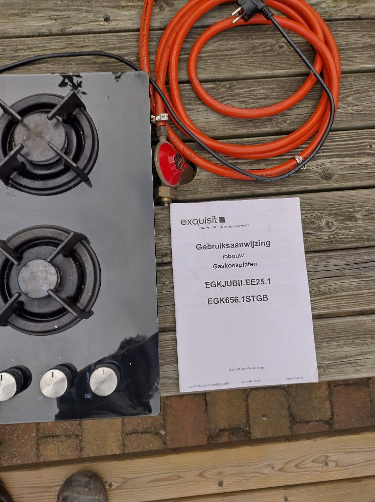 Gaskookplaat van glas, Ophalen, Gebruikt, 4 kookzones, Inbouw