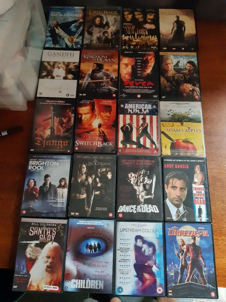 20 dvds (oa Troy, Seven, Kingdom of Heaven, Gladiator), Nederlands, Overige genres, Ophalen of Verzenden, Zo goed als nieuw