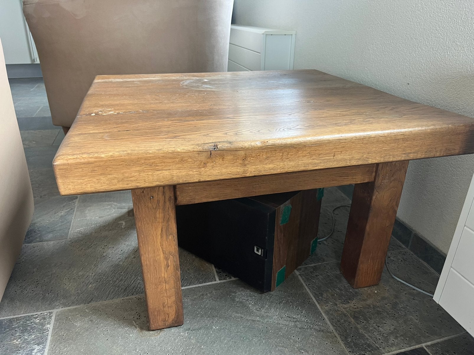 Vierkante eiken tafel, Ophalen, Gebruikt