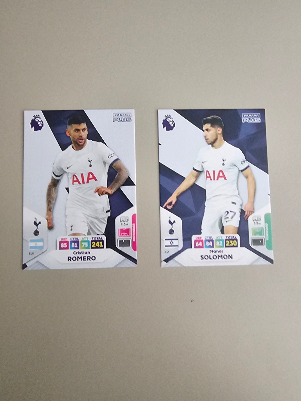 Panini Plus Premier League Voetbalkaarten Romero & Solomon, Ophalen, Zo goed als nieuw, Buitenlandse clubs, Spelerskaart