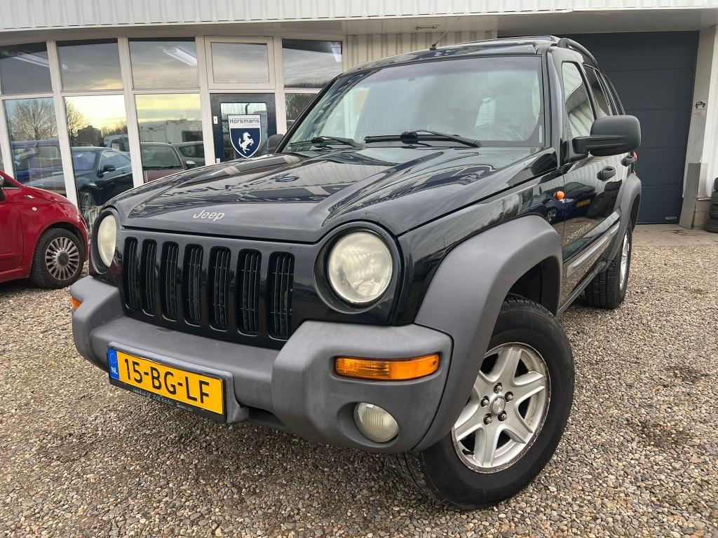 Jeep Cherokee 2.5 CRD Sport*GRIJS KENTEKEN* (bj 2003), Stof, Gebruikt, Zwart, Vierwielaandrijving
