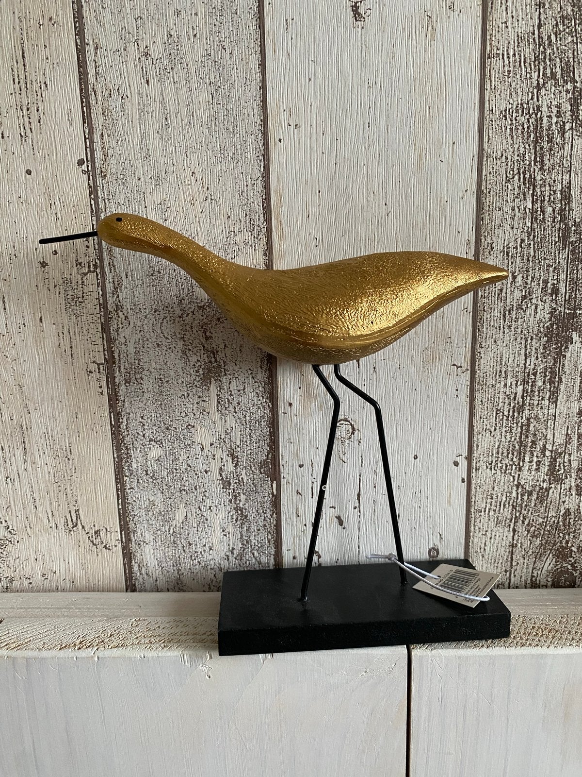 Gouden vogel decoratie op standaard, Huis en Inrichting, Overige materialen, Nieuw, Ophalen of Verzenden, Goud