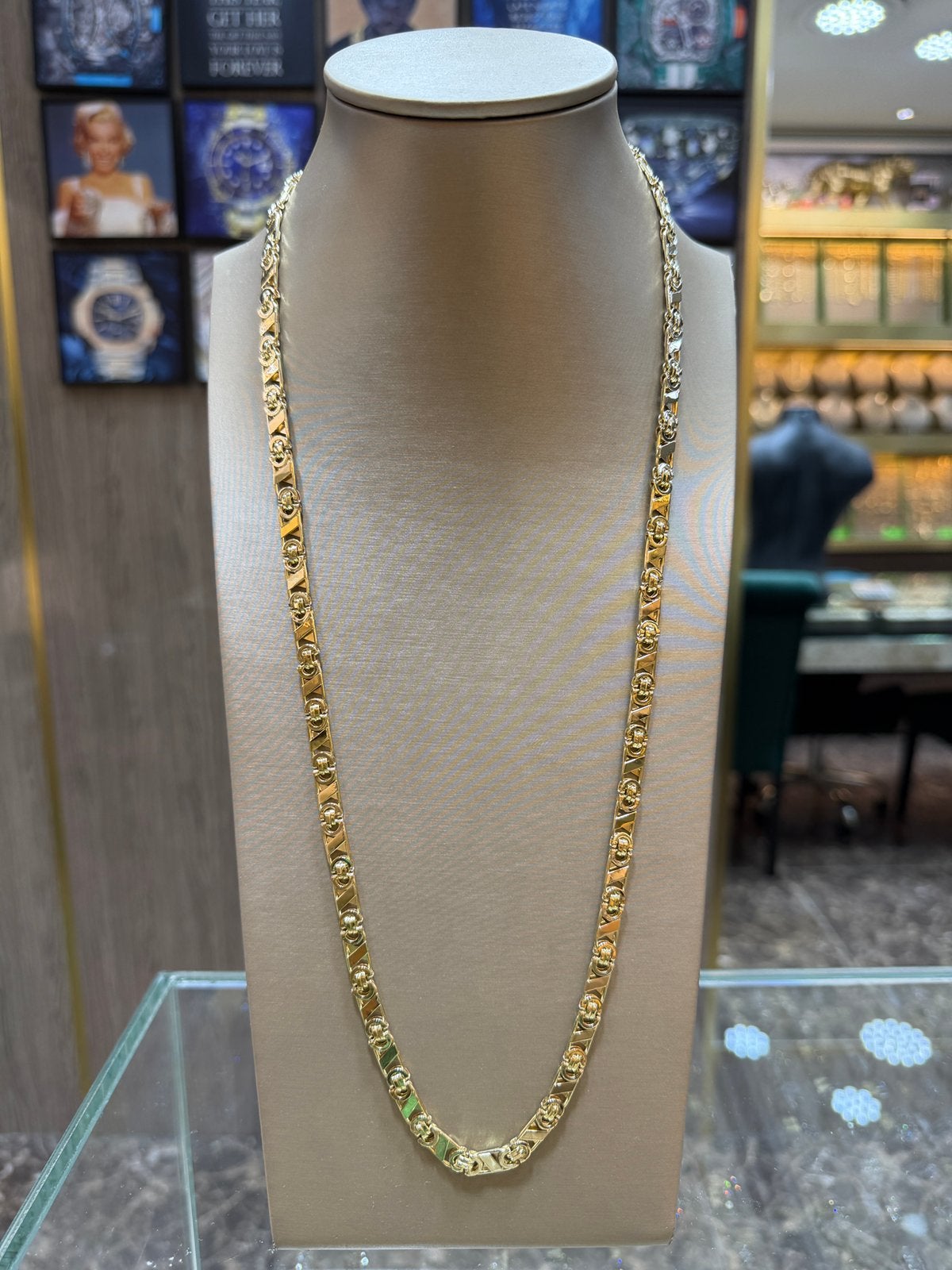 14KT Goud - 39.4 Gram - Ketting - PLATTE KONING, Sieraden, Tassen en Uiterlijk, Kettingen, Ophalen, Nieuw, Goud
