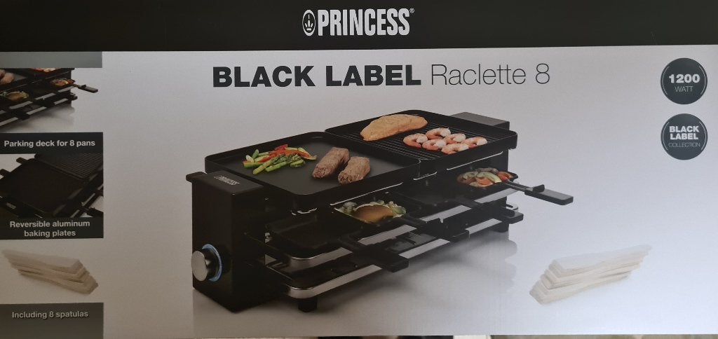 Princess Black Label Raclette 8 - Nieuw in doos, Ophalen, Nieuw, 8 personen of meer