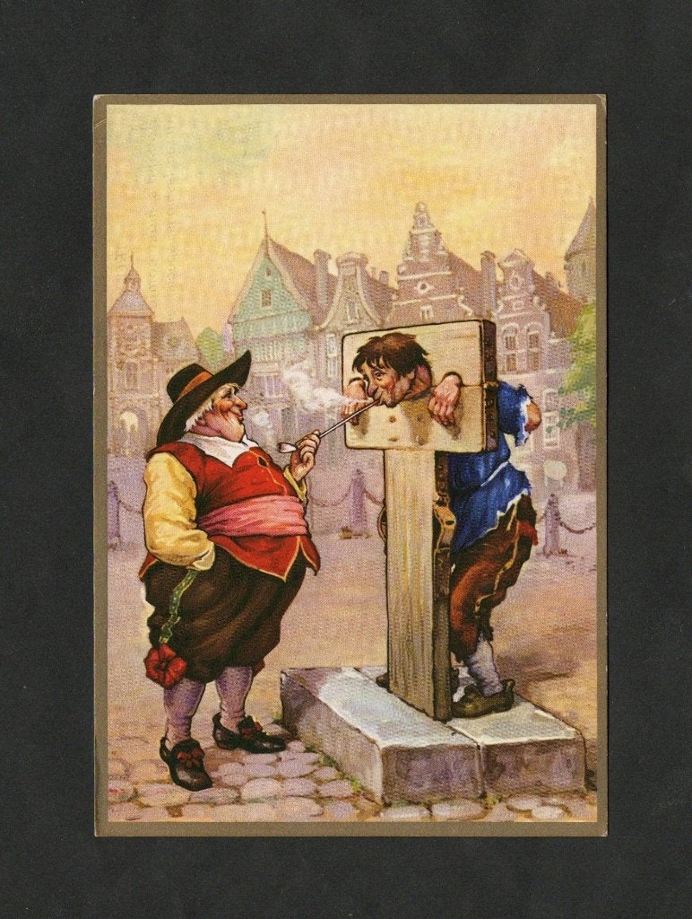 Ansichtkaart Troost Tabak Van Rossem Schandpaal., Verzamelen, Ophalen of Verzenden, 1940 tot 1960, Ongelopen, Cultuur en Media