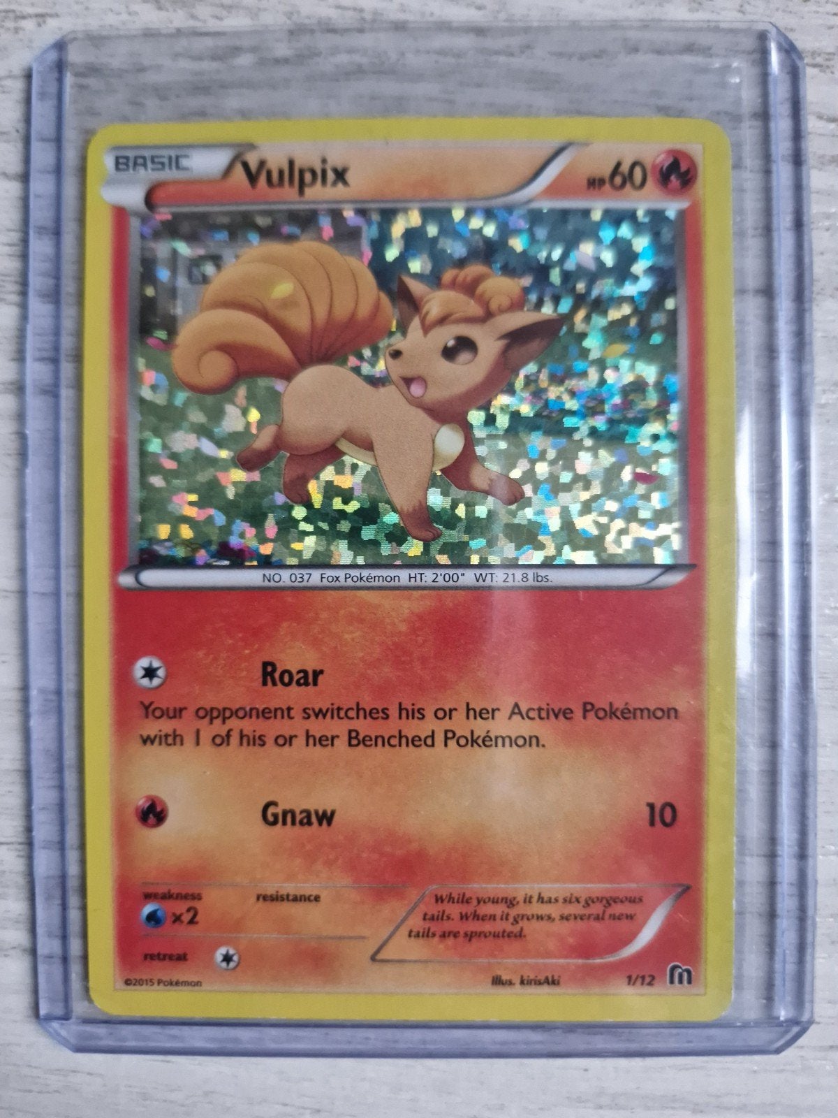 Vulpix Pokémonkaart 1/12 McDonalds promos 2016, Ophalen of Verzenden, Zo goed als nieuw, Losse kaart, Foil