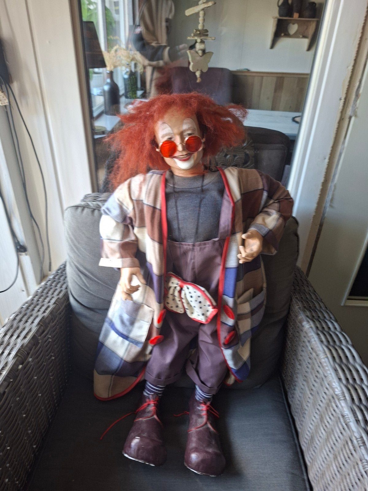 Antieke Pop?Markant Clown - 70cm, Ophalen, Gebruikt, Pop