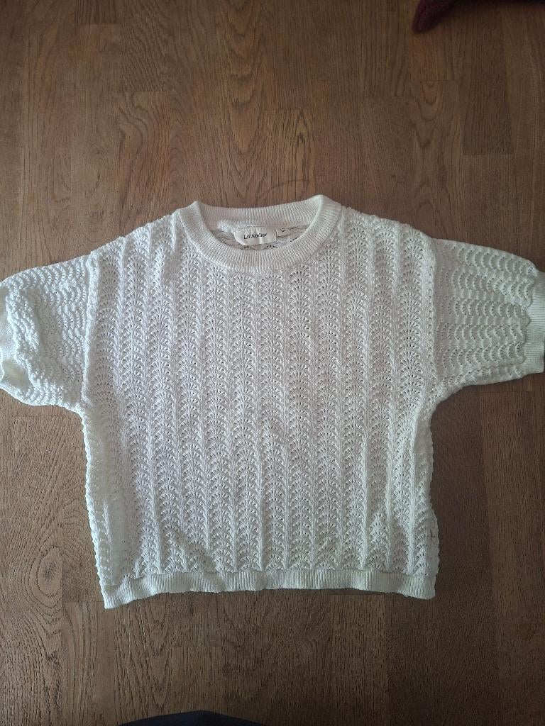 Lil'Atelier gebreide trui korte mouw off-white ajour, Anneonline, Steenbergen, Meisje, Shop@wesell4u.nl
