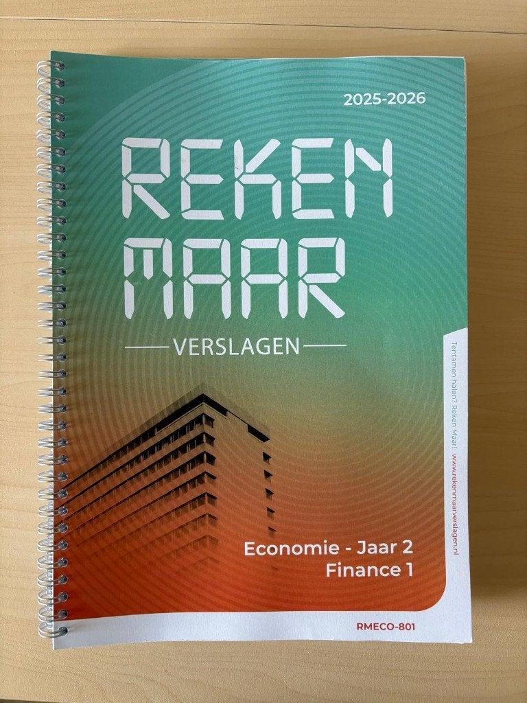 Finance 1 (FEB12003X) | Reken Maar Verslag | EUR ESE, Ophalen of Verzenden, Beta, Zo goed als nieuw, WO