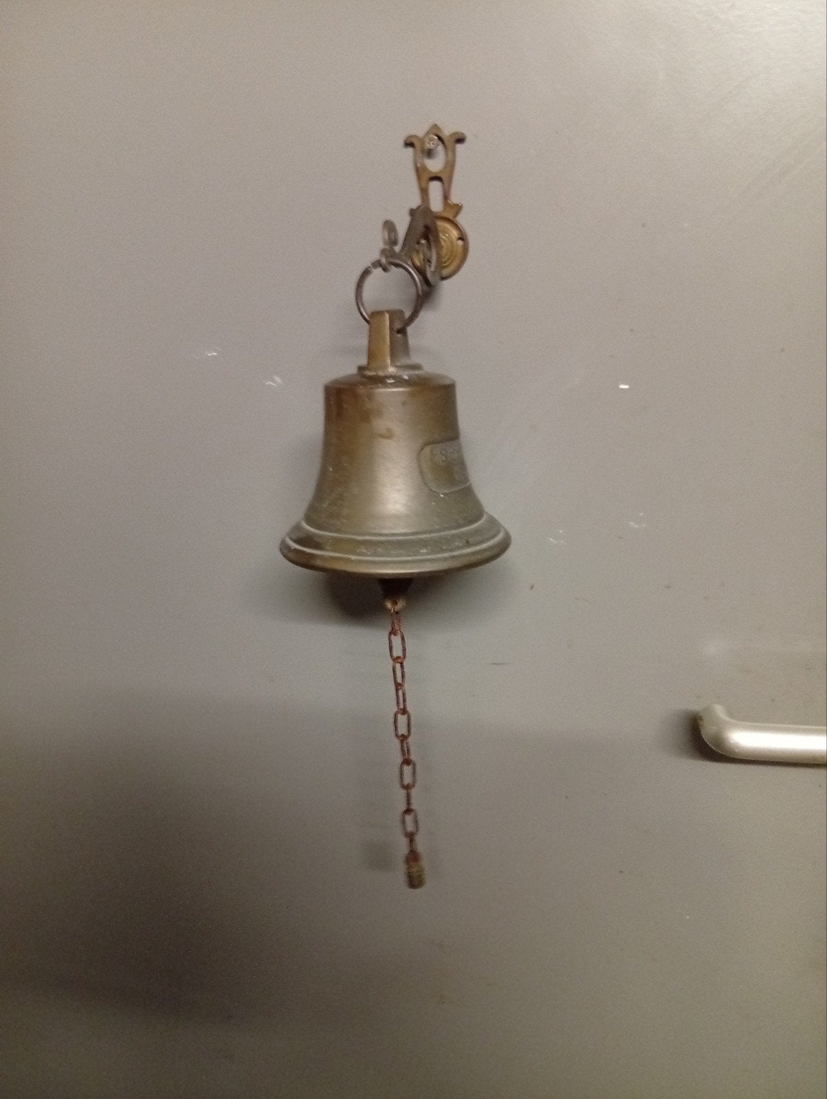 Scheepsbel 'MS Bremen 1911' met wandbevestiging / mancave, Ophalen of Verzenden