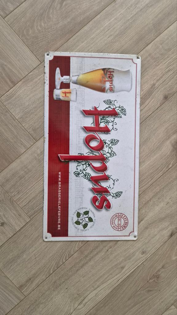 Hopus Bierreclame Bord Metaal - Vintage Brouwerij Decoratie, Verzamelen, Merken en Reclamevoorwerpen, Ophalen of Verzenden, Gebruikt