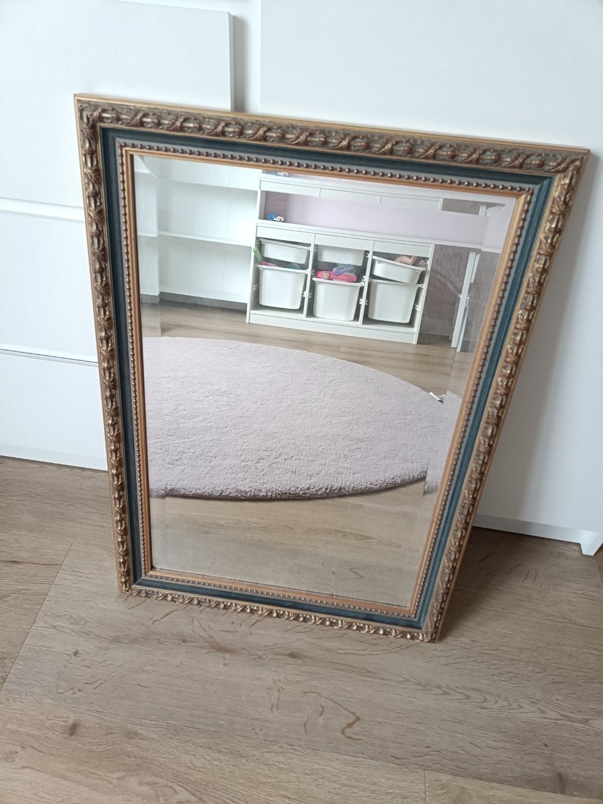 Vintage barok spiegel, Ophalen, Rechthoekig, Minder dan 50 cm, Minder dan 100 cm