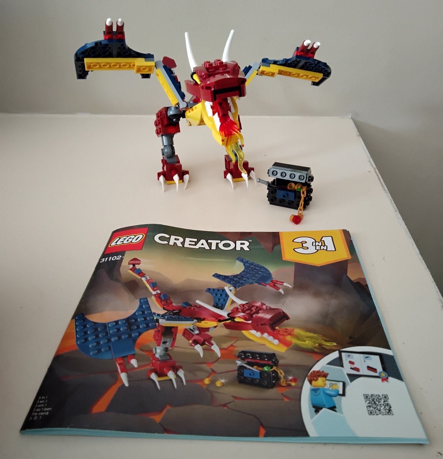 Lego 31102 Fire Dragon, Gebruikt, Lego, Inclusief instructies, Ophalen of Verzenden