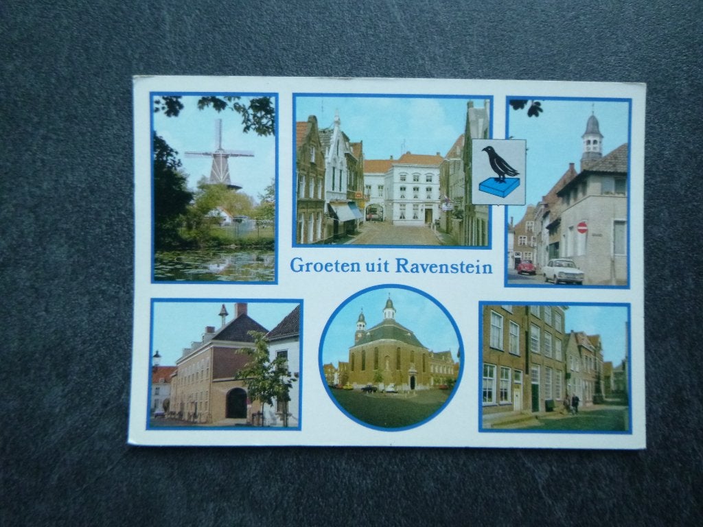 Ravenstein, groeten uit molen/auto, Verzenden, 1980 tot heden, Gelopen, Zeeland