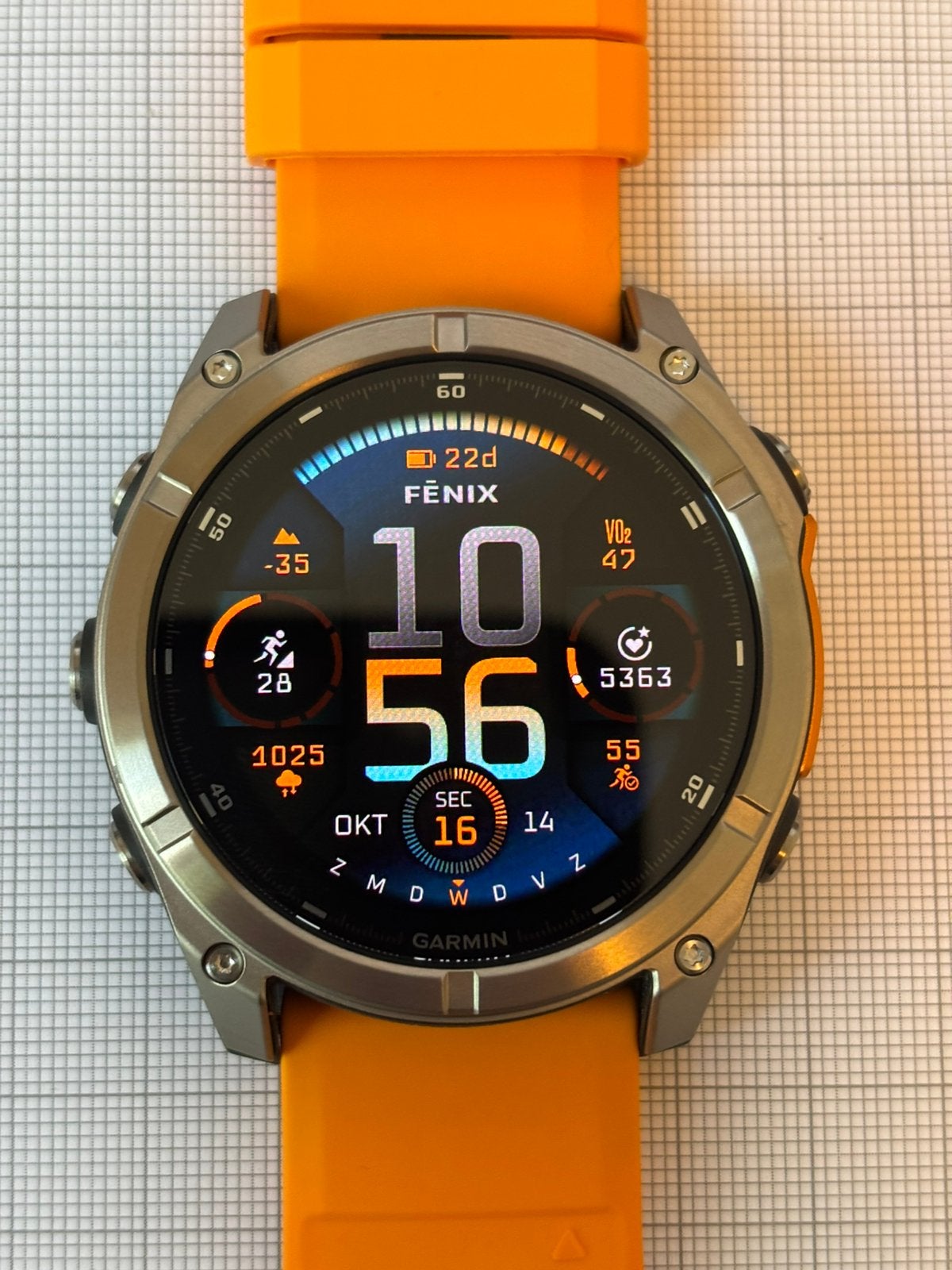 Garmin Fenix 8 AMOLED 51 mm Sapphire Titanium – NIEUW –, Stappen, Nieuw, Oranje, Ophalen of Verzenden