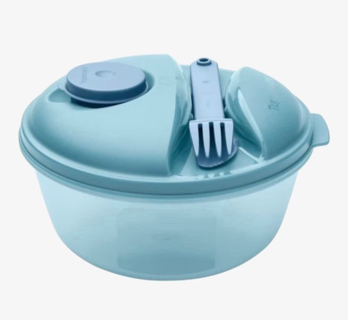 Tupperware Salade Lunchbox - Fris op weg, Huis en Inrichting, Met bestek, Bewaardoos, Blauw, Nieuw