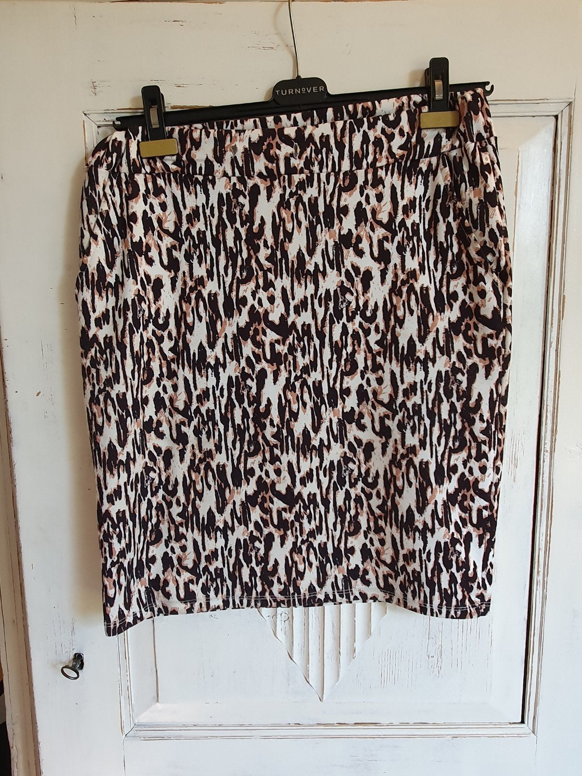 Leuk kort rokje in leopard print, maat M, wit-zwart-camel, Kleding | Dames, Rokken, Maat 38/40 (M), Meerkleurig, Ophalen of Verzenden