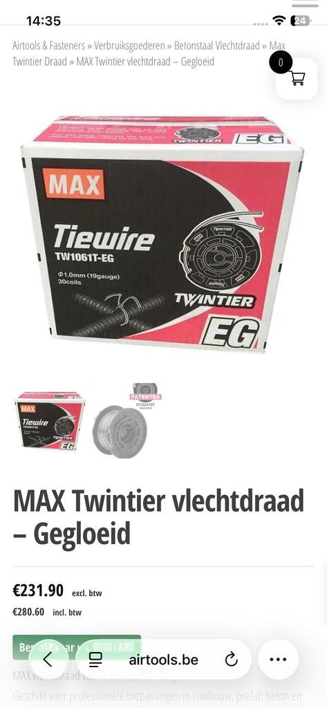 MAX Twintier vlechtdraad - Gegloeid (1.0mm, 30 spoelen), Ophalen, Zo goed als nieuw