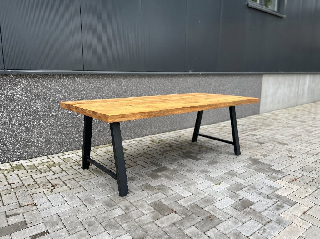 Eettafel Mangohout Rechthoek 220x100cm, Overige materialen, 200 cm of meer, Ophalen of Verzenden, Zo goed als nieuw
