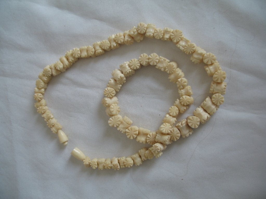 Antieke Tonnetjes Kralen Ketting Cilinder Sluiting Vintage, Sieraden, Tassen en Uiterlijk, Antieke sieraden, Ophalen of Verzenden