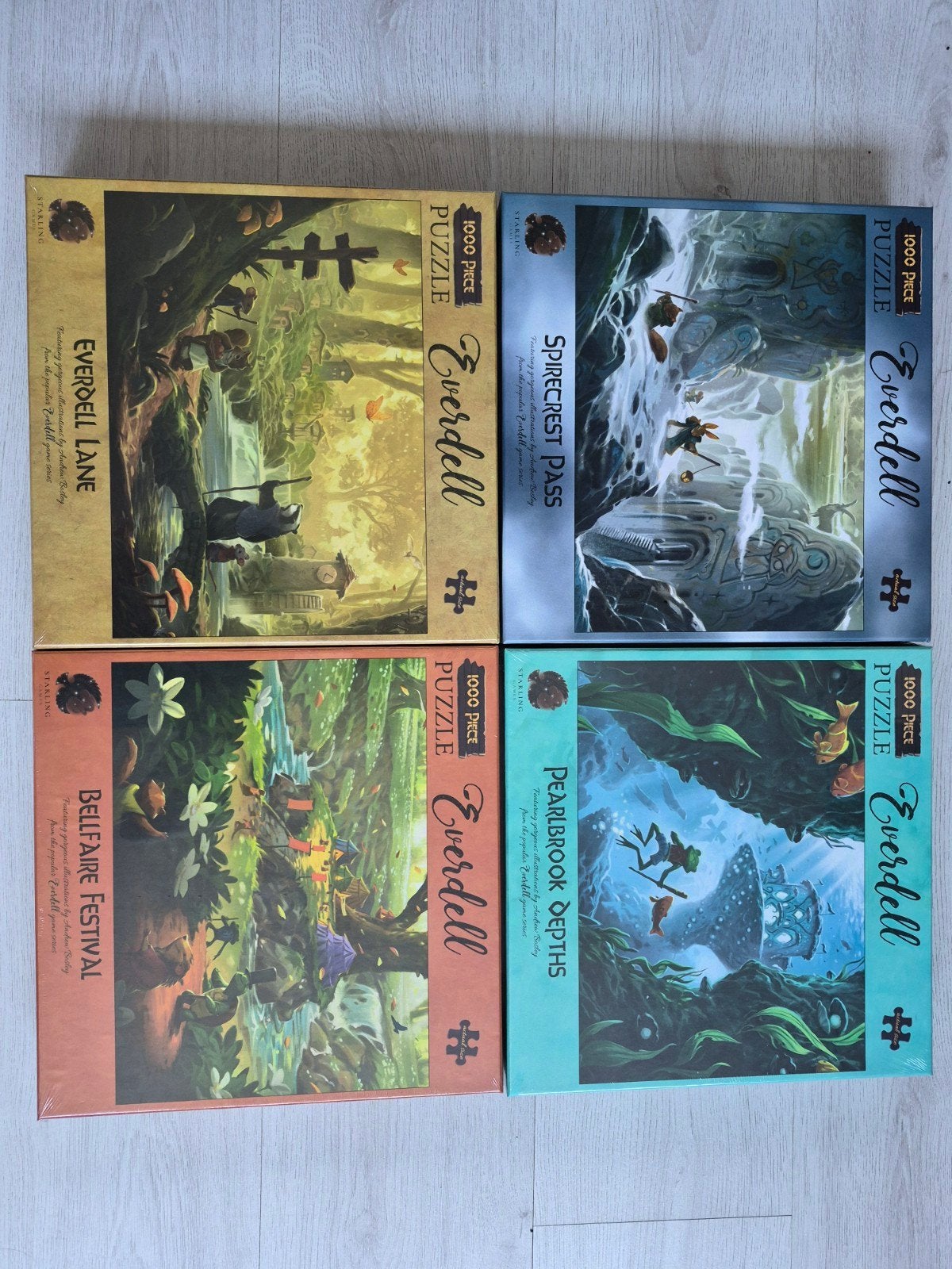 Everdell puzzel set (4 stuks), Ophalen, 500 t/m 1500 stukjes, Nieuw, Legpuzzel
