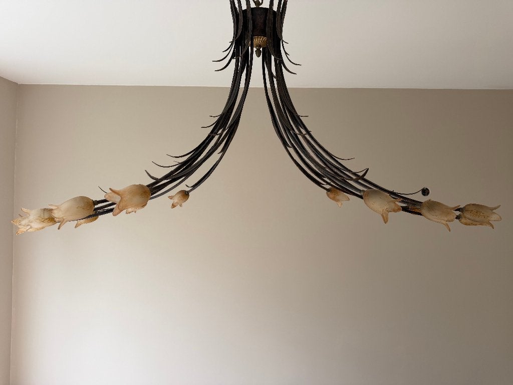 Hanglamp, Ophalen, Gebruikt, Art nouveau, Overige fittingen