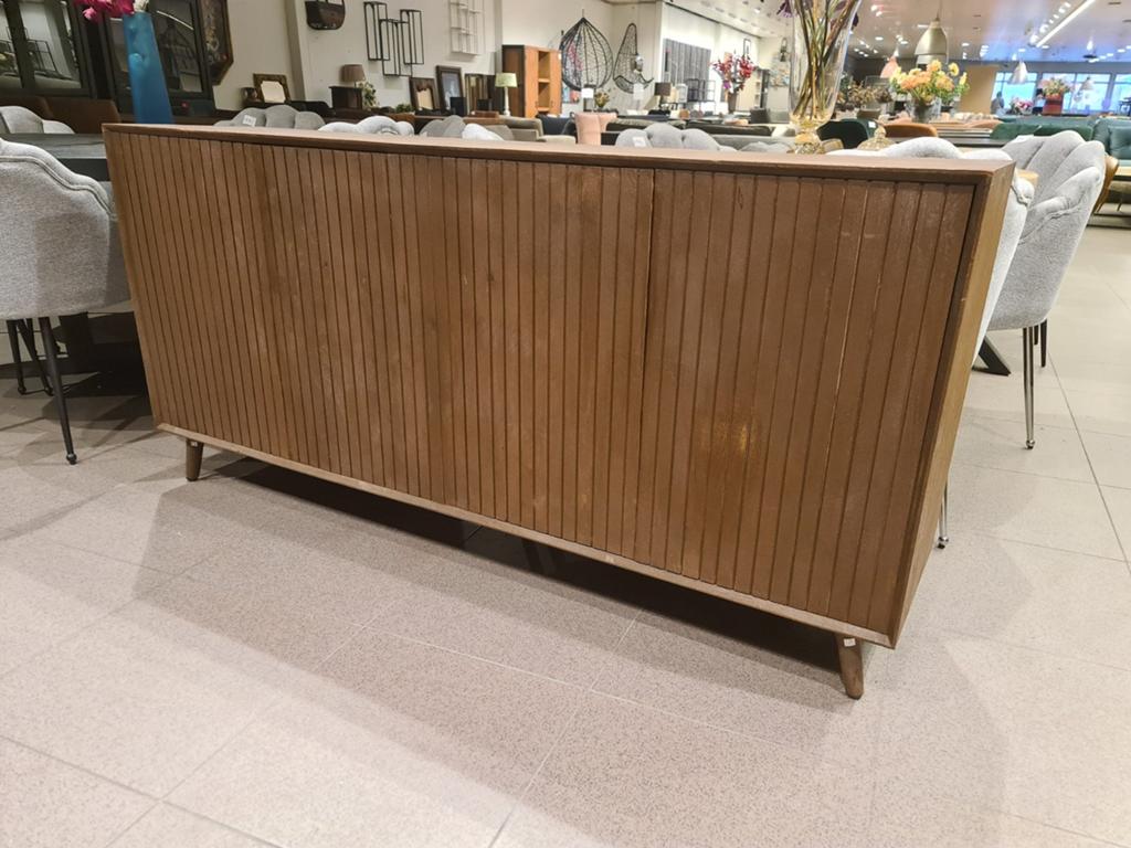 Nieuw dressoir Japandi 180x85x40cm donker mango greeploos, Ophalen, Hout, ., Nieuw