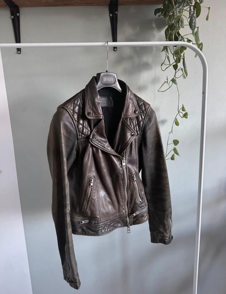 AllSaints leren jas, Ophalen of Verzenden, Gedragen, Maat 38/40 (M), Zwart