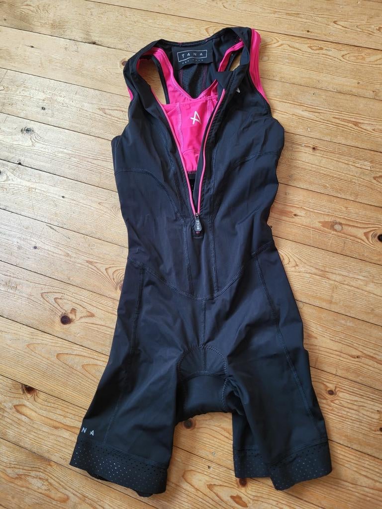 Huub Tana Triathlon Pak Zwart/Roze - Maat XS, Tana, Zwart, Ophalen of Verzenden, Zo goed als nieuw