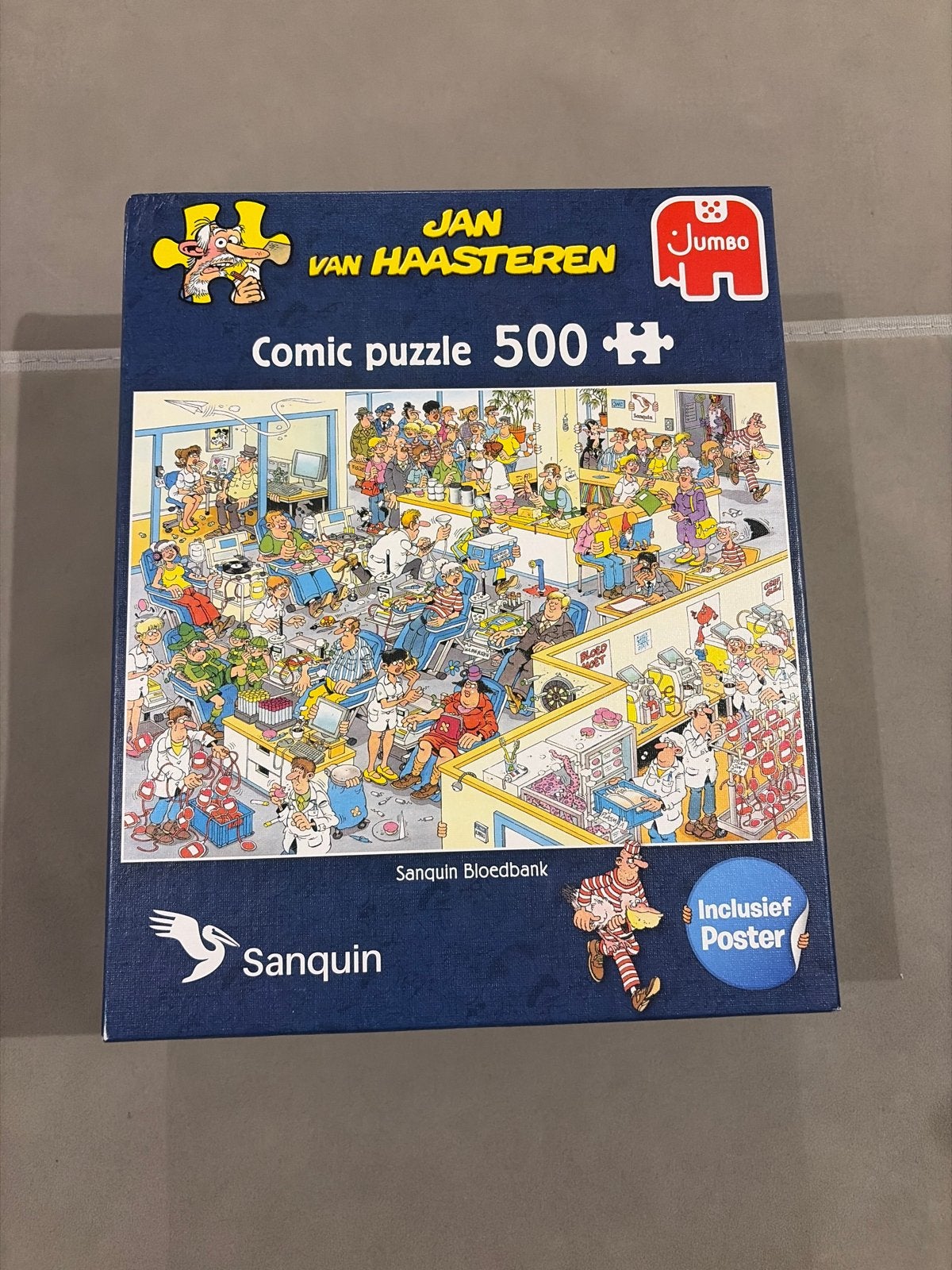 Jan van Haasteren Comic Puzzel 500 stukjes Sanquin Bloedbank, Hobby en Vrije tijd, Denksport en Puzzels, Ophalen of Verzenden