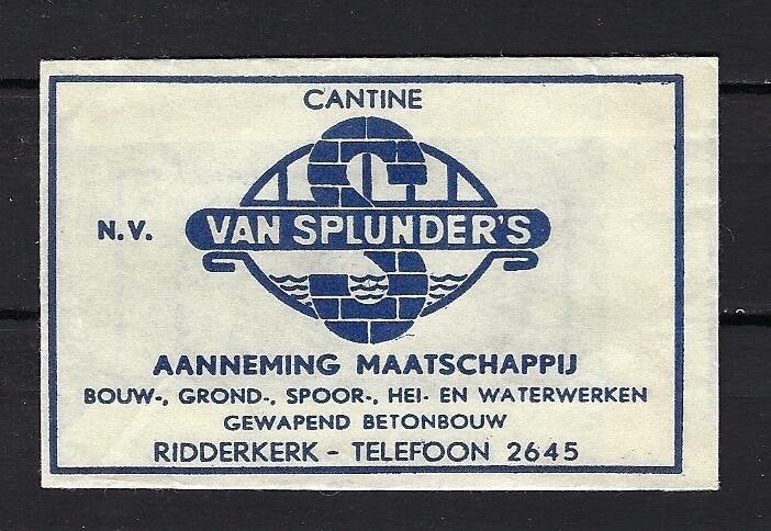 196 Ridderkerk VAN SPLUNDERS, Ophalen of Verzenden, Nederland