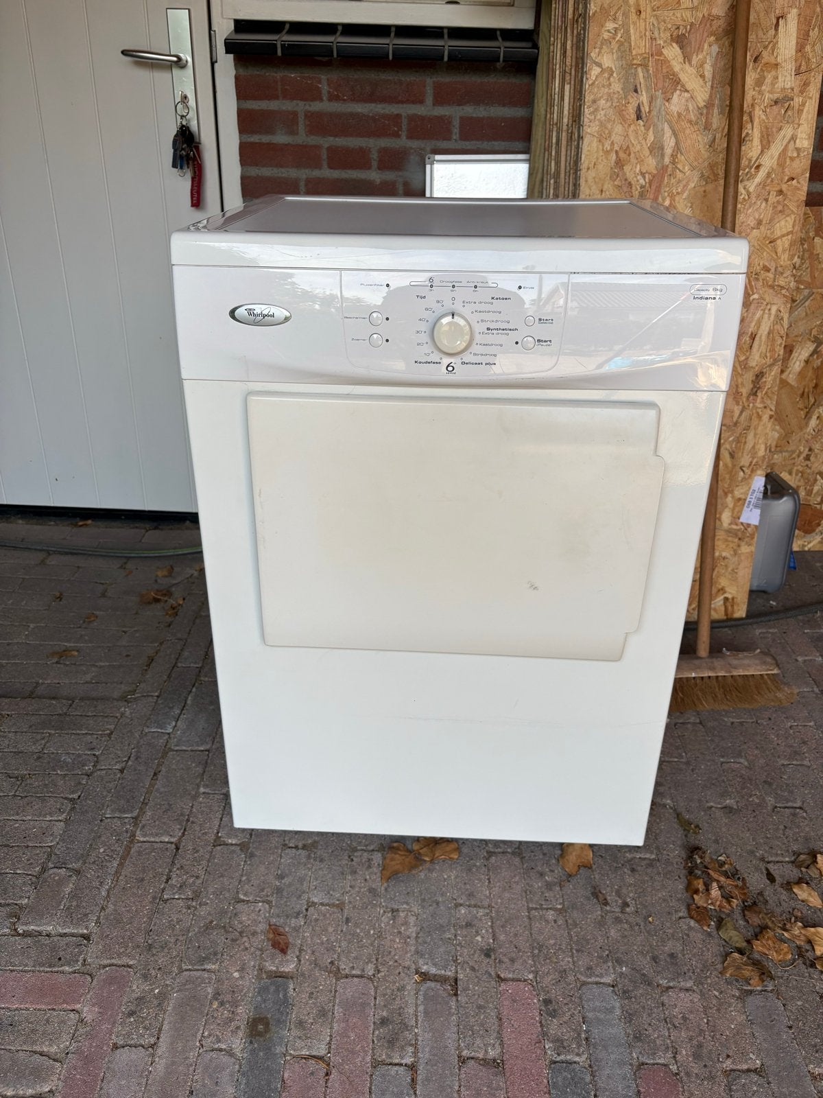 Whirlpool Wasdroger, Ophalen, Gebruikt, Luchtafvoer, 85 tot 90 cm