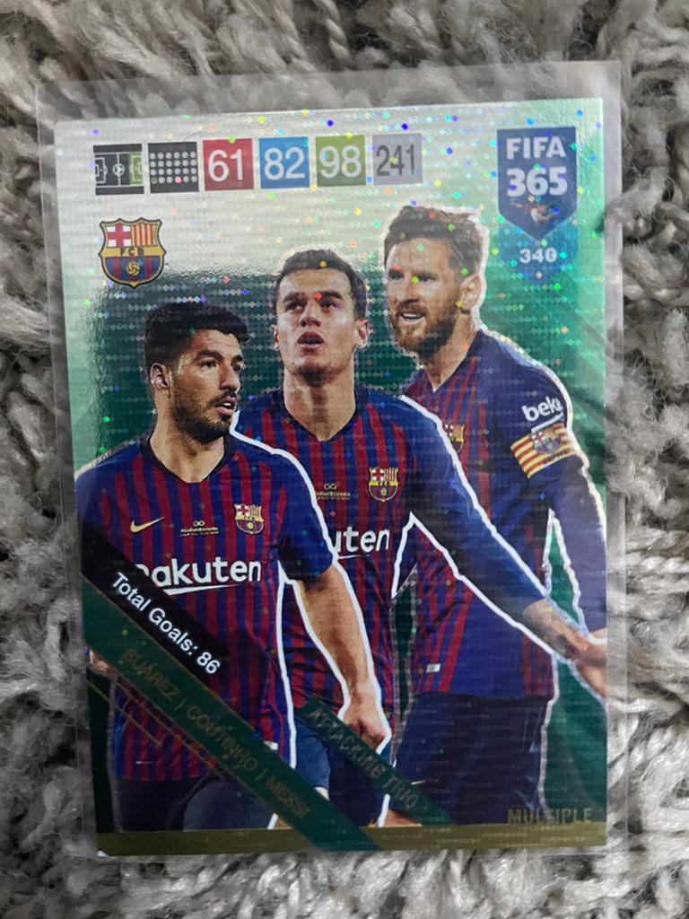 Adrenalyn 2019 Trio Suarez, Coutinho en Messi, Ophalen of Verzenden, Zo goed als nieuw, Plaatje