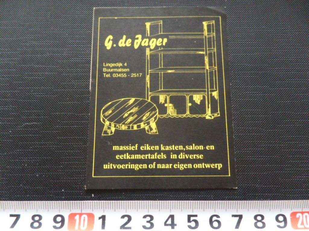 sticker Buurmalsen G. de Jager  massief eiken kasten, Ophalen, Zo goed als nieuw