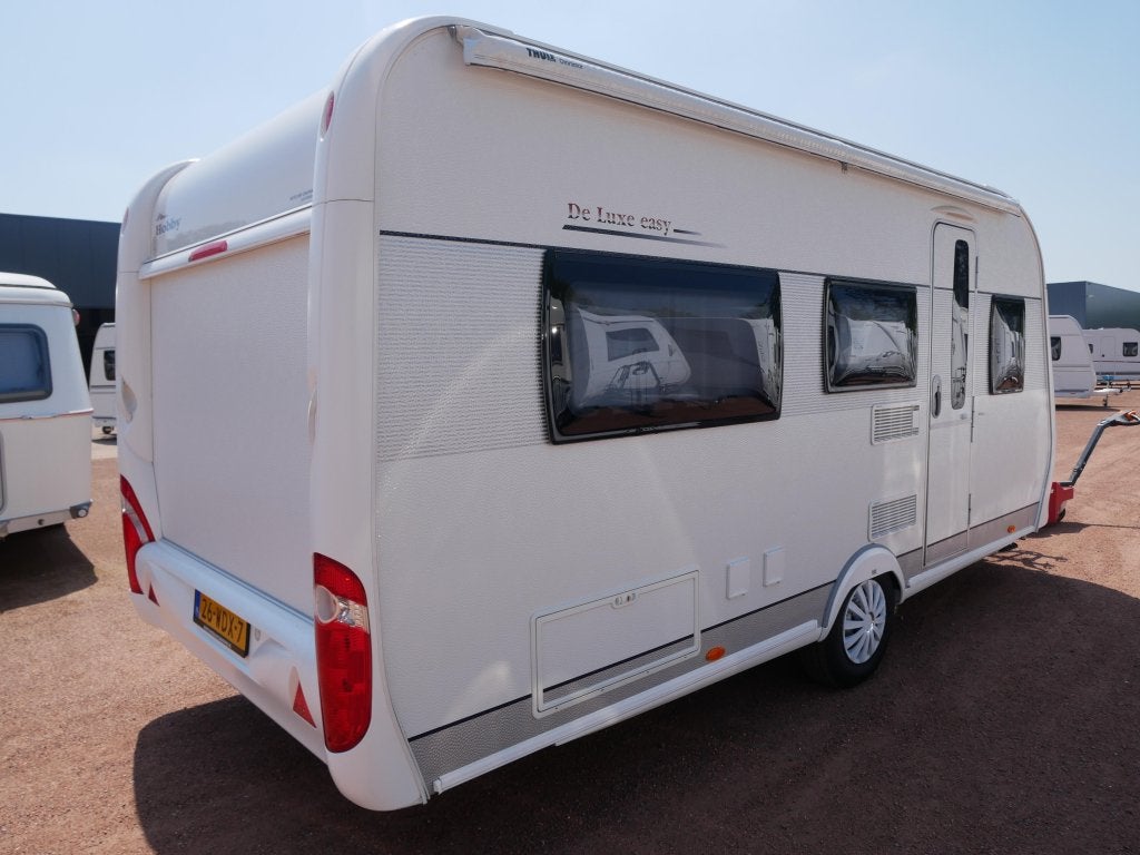 Hobby De luxe Easy 460 LU Mover, luifel, fietsrek, Caravans en Kamperen, Niet ingevuld, Hobby, Schokbreker, Bedrijf