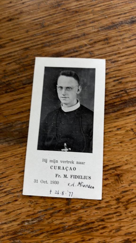 Prentje frater kloosterling missie 1930 Curaçao, Ophalen of Verzenden