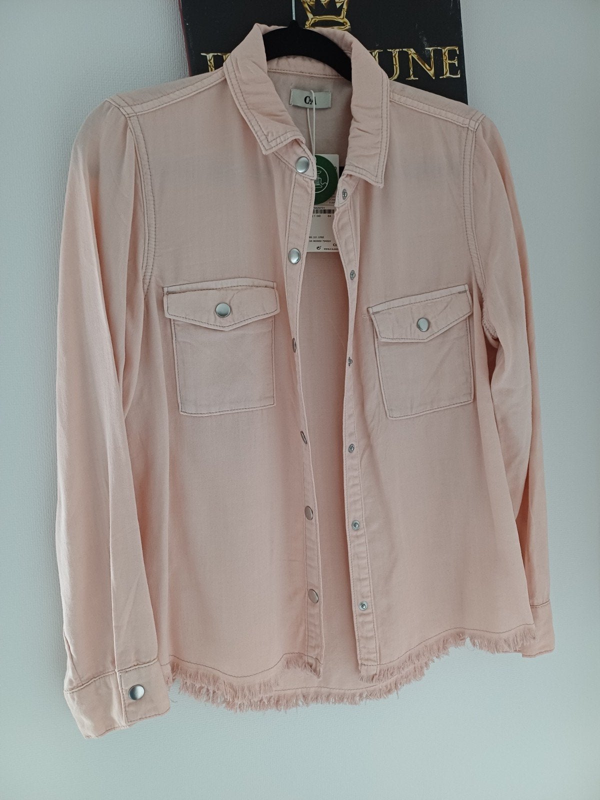 Roze spijkerblouse met franjes, Kleding | Dames, Maat 38/40 (M), Ophalen of Verzenden, Roze, Onbekend