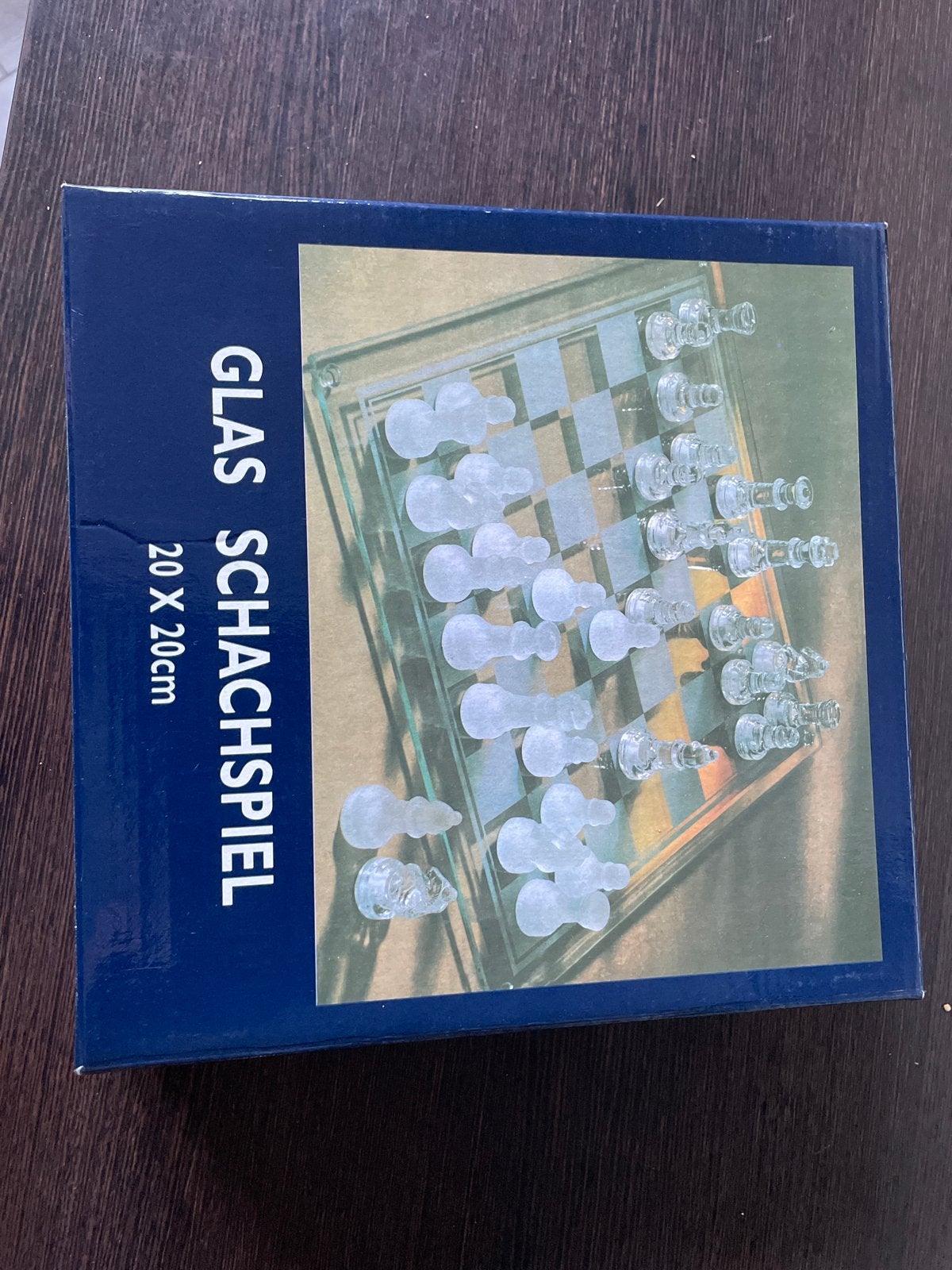 Glazen schaakspel 20x20cm - Nieuw in doos, Een of twee spelers, Ophalen, Nieuw